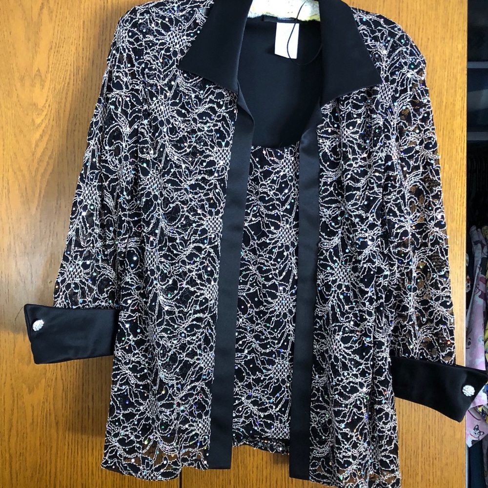ONE PIECE BLACK EMBELLISHED JACKET